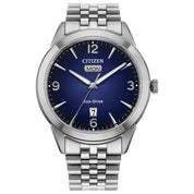Montre Citizen Rolan AW0150-53L, cadran bleu, vue de face