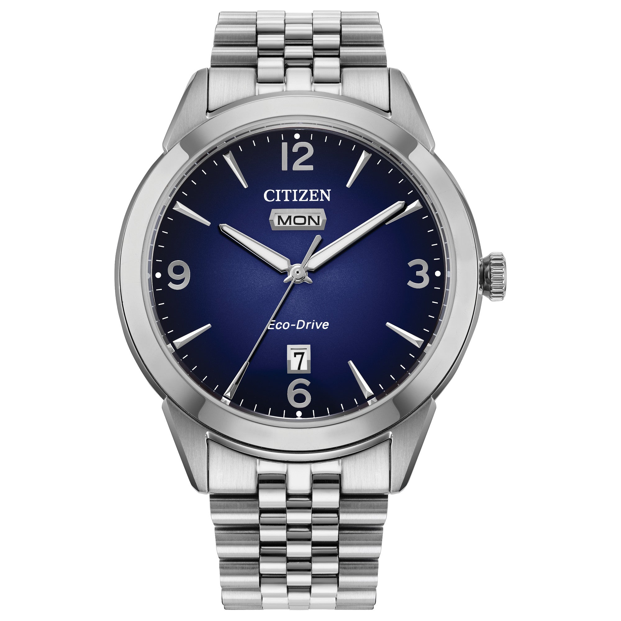 Montre Citizen Rolan AW0150-53L, cadran bleu, vue de face