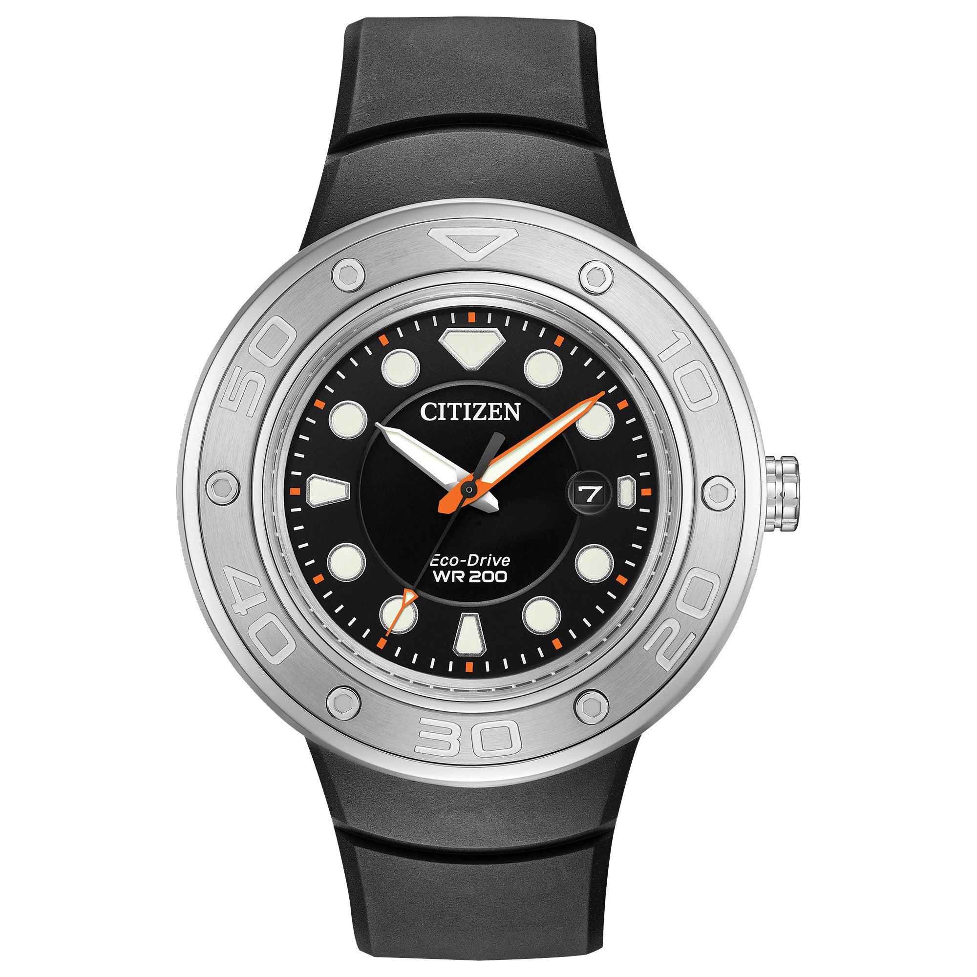 Citizen Eco-DIY AW1530-65E watch, black dial, side profile