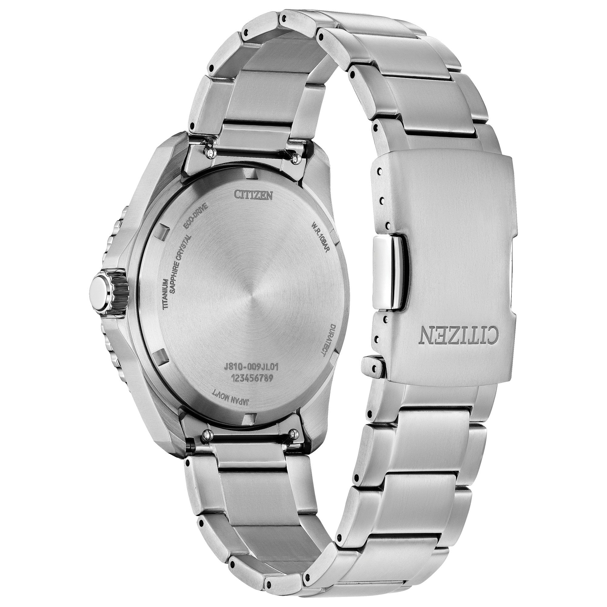 Citizen Brycen AW1840-50X watch, back view