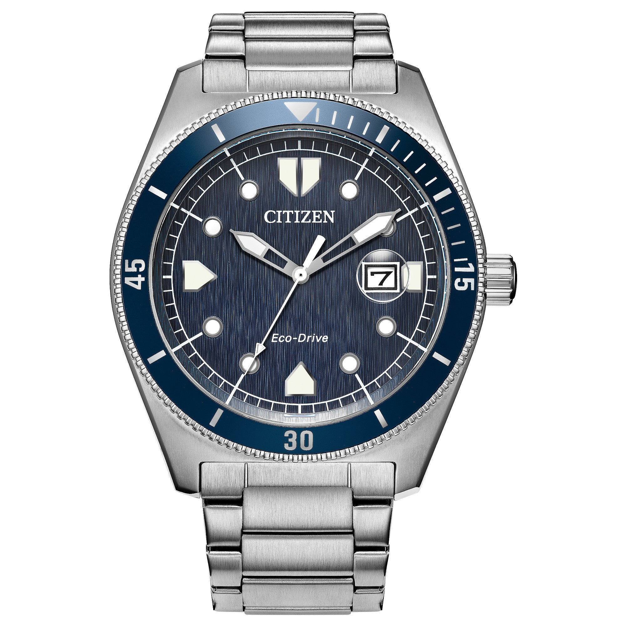 Citizen Terra Force AW1886-59L watch, blue dial, front view