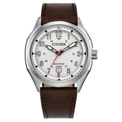Montre Citizen Terra Force AW1890-19B, cadran argent, vue de face