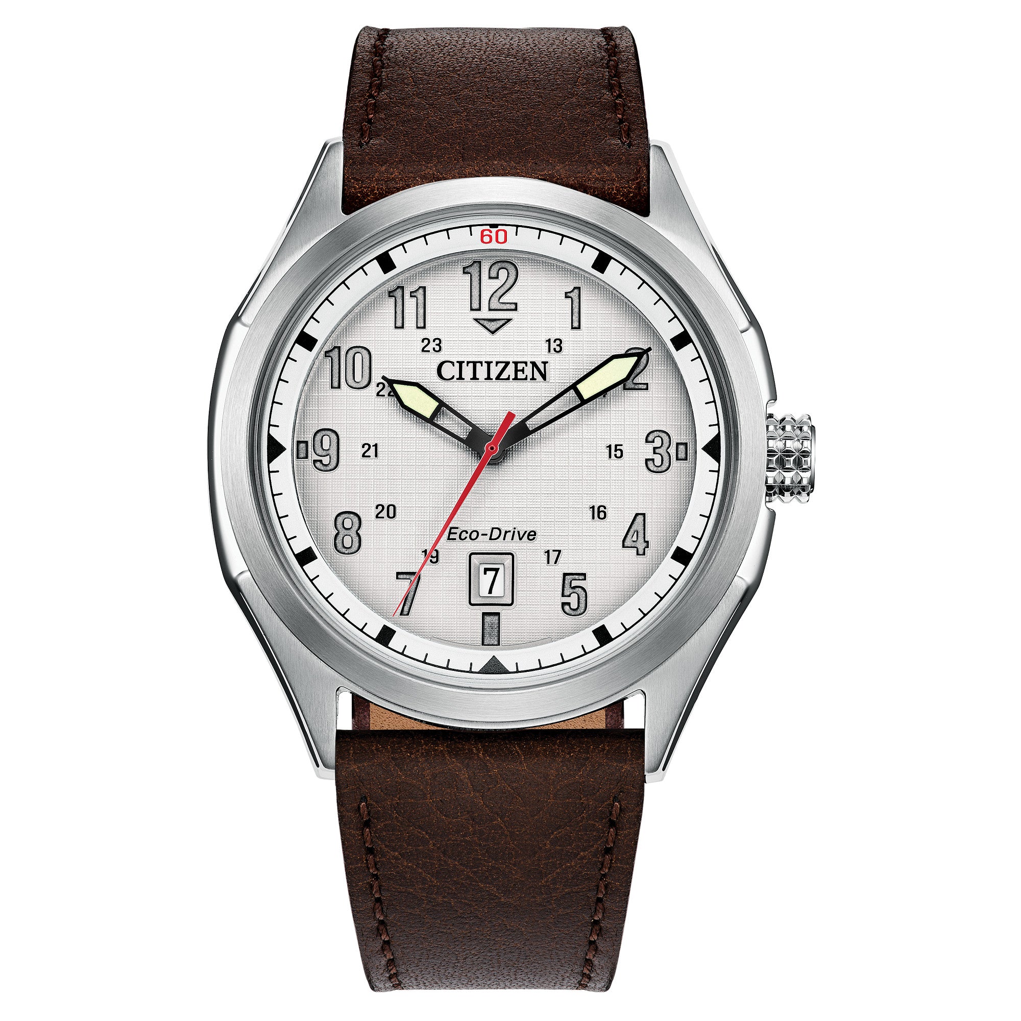 Montre Citizen Terra Force AW1890-19B, cadran argent, vue de face