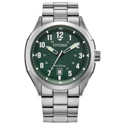 Montre Citizen Terra Force AW1890-51X, cadran vert, vue de face