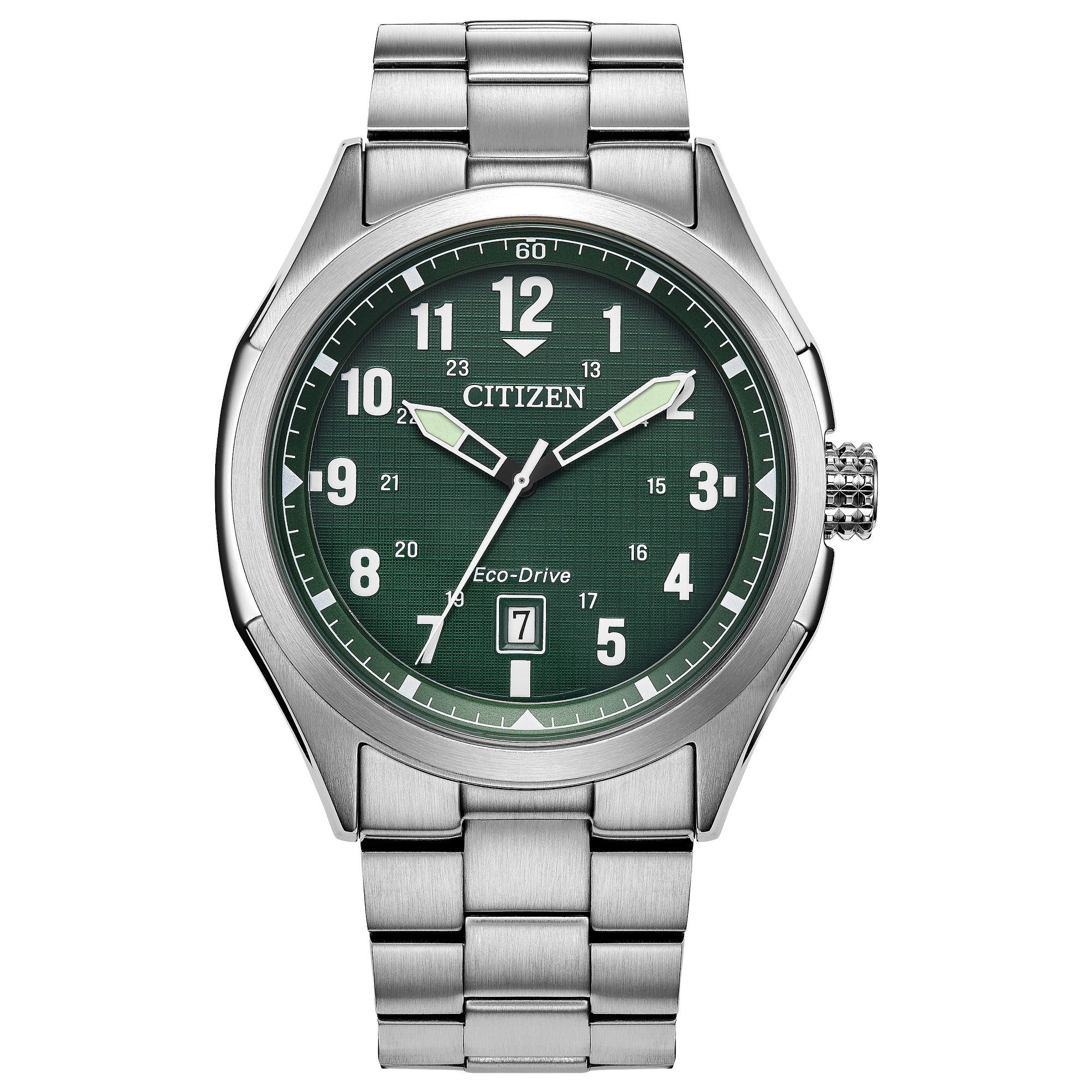 Montre Citizen Terra Force AW1890-51X, cadran vert, vue de face
