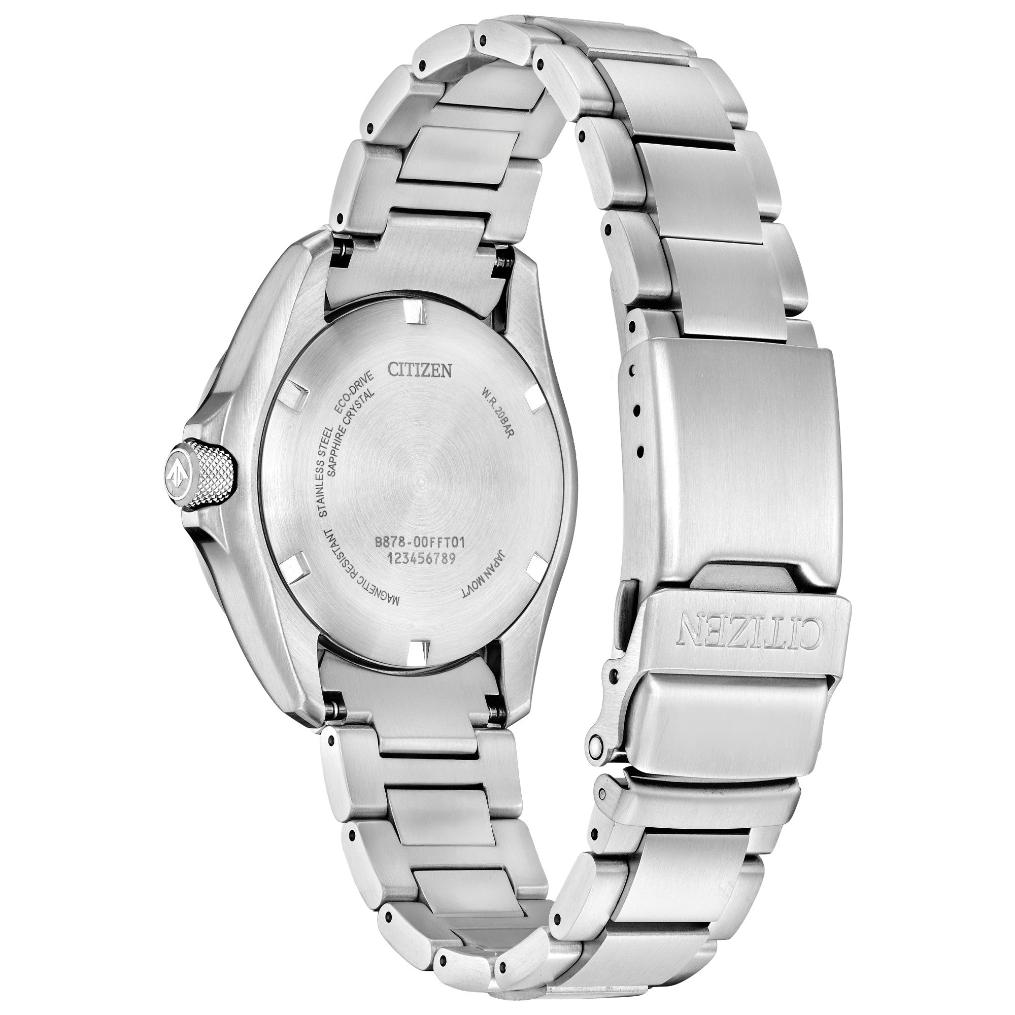 Montre Citizen Promaster Land GMT BJ7150-50W, vue de dos