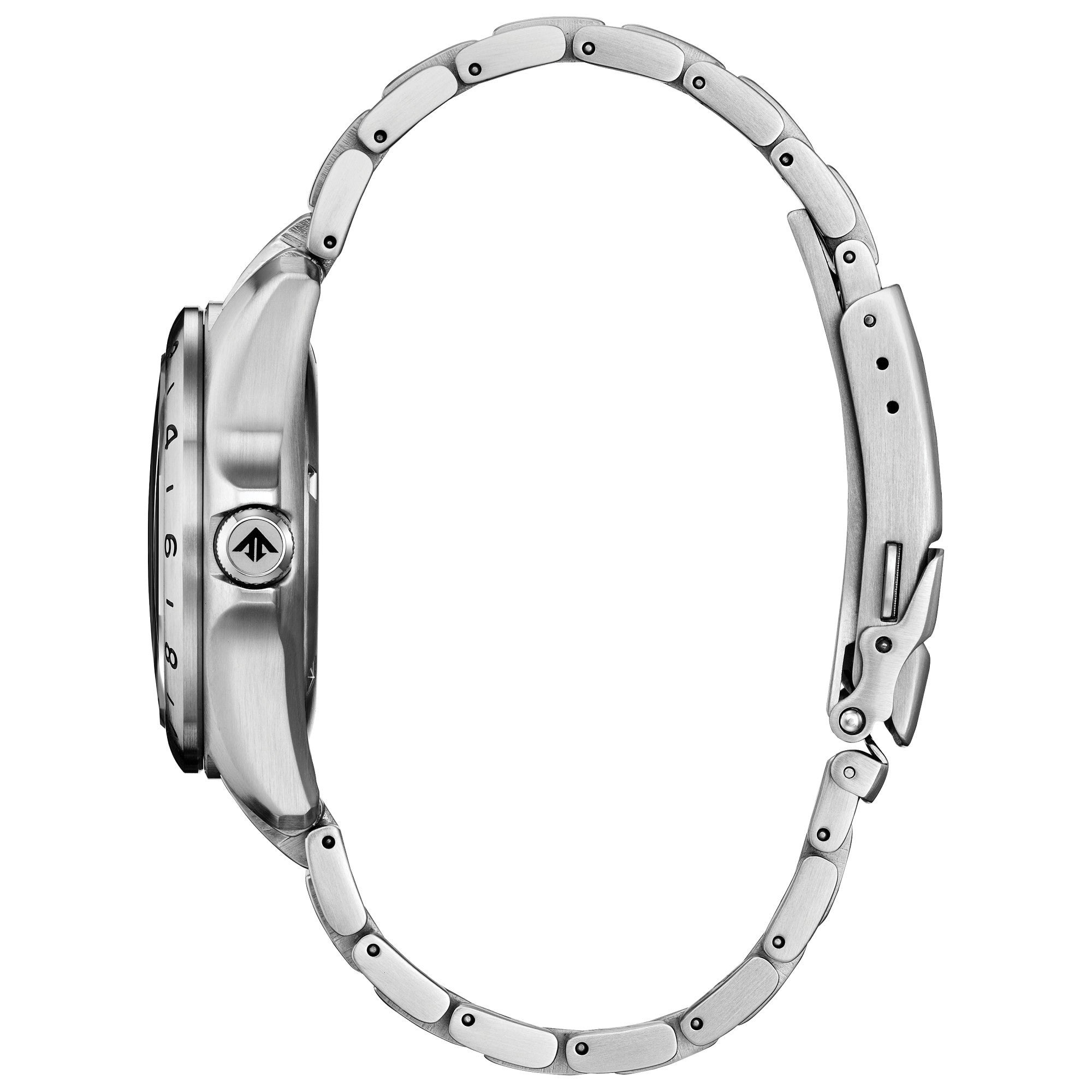 Montre Citizen Promaster Land GMT BJ7150-50W, cadran rouge, vue de profil