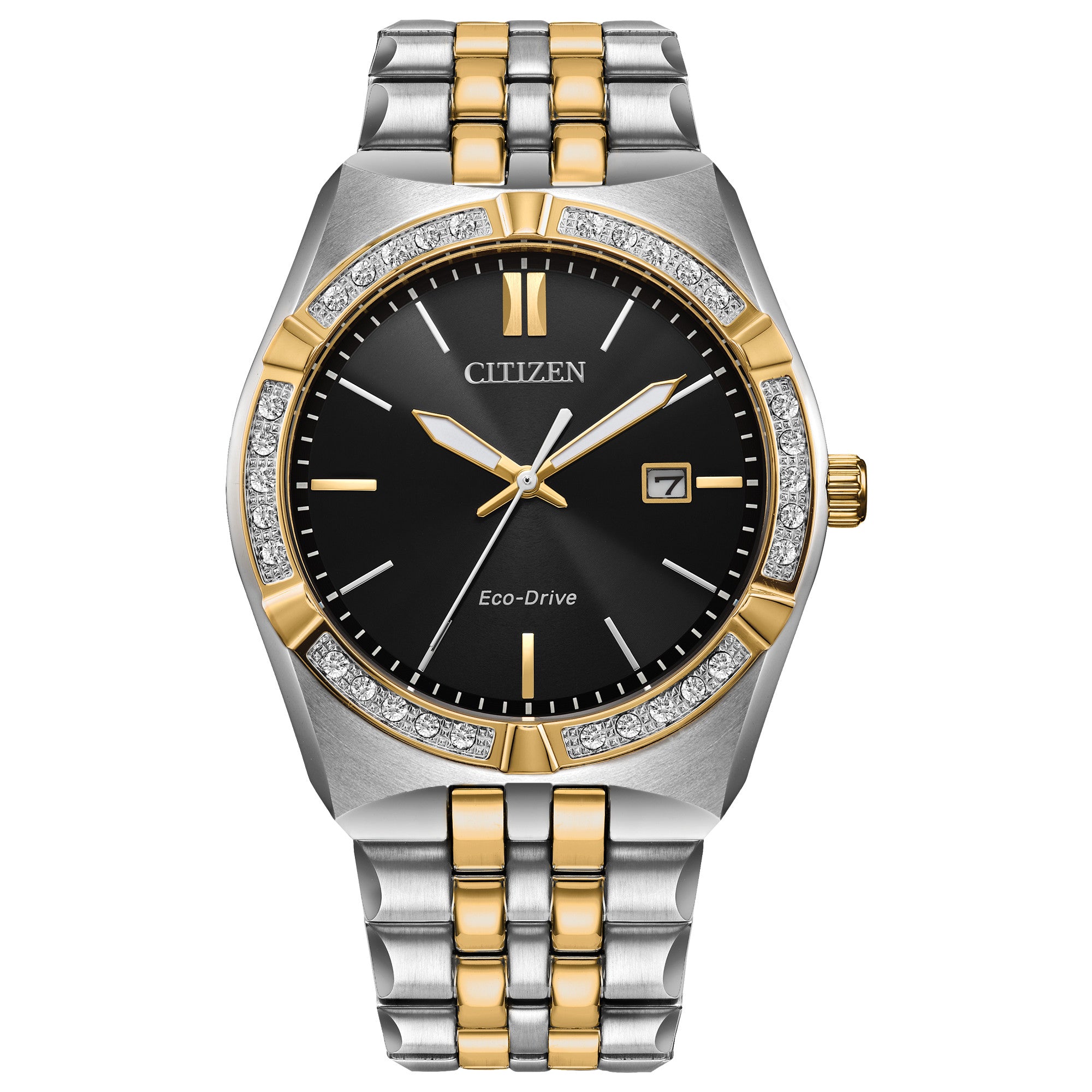Montre Citizen Corso BM7644-51E, cadran noir, vue de face
