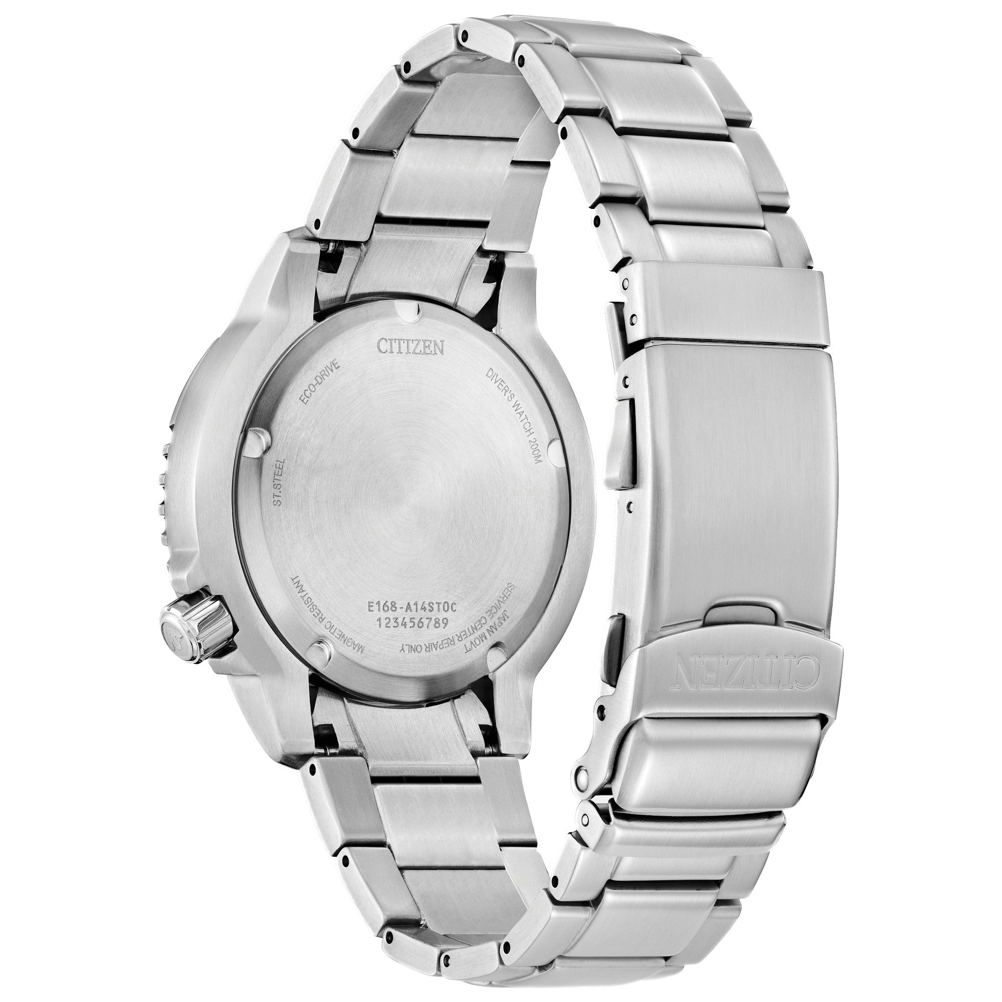 Citizen Promaster Dive BN0165-55L watch, back view
