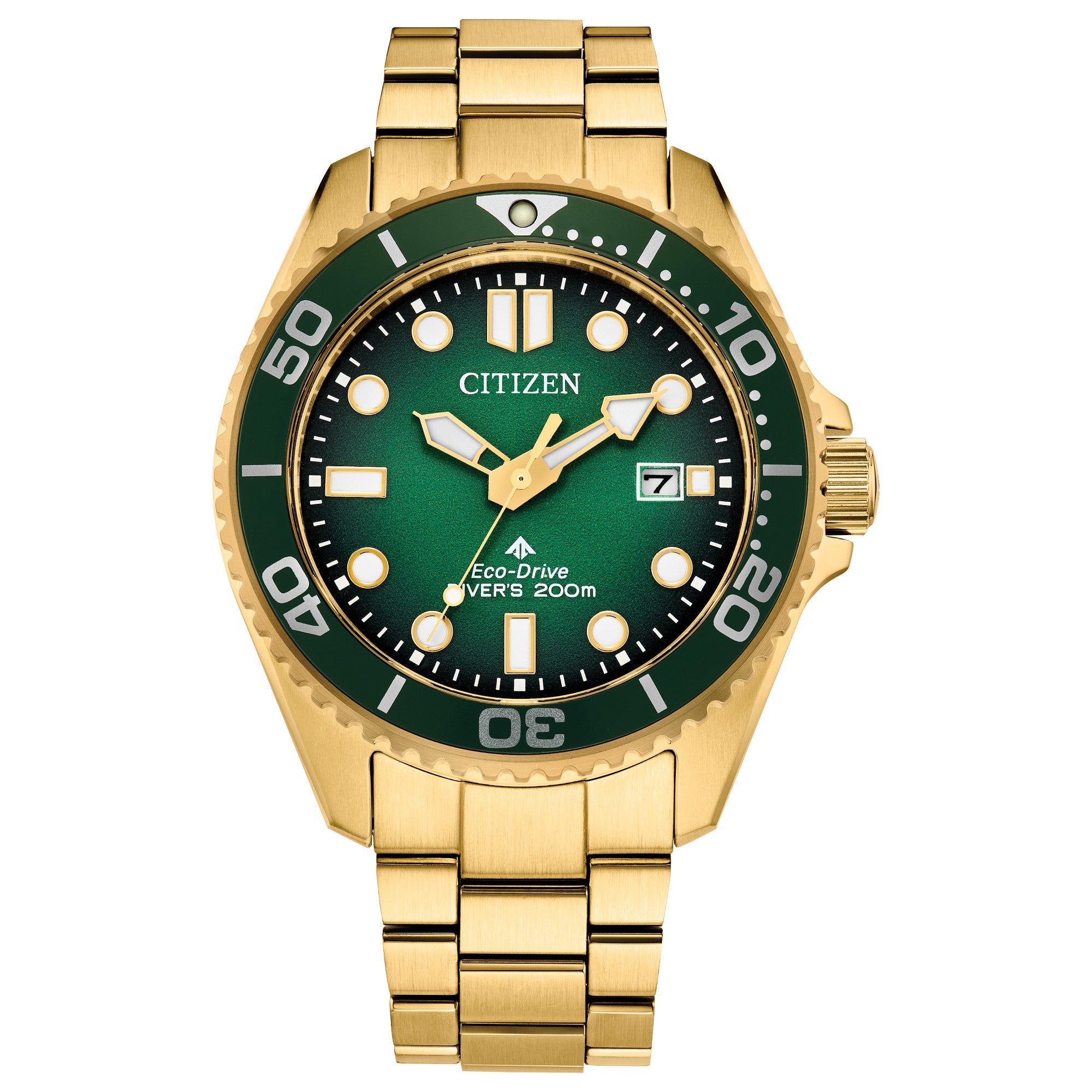 Montre Citizen Promaster Dive BN0262-59W, cadran vert, vue de face