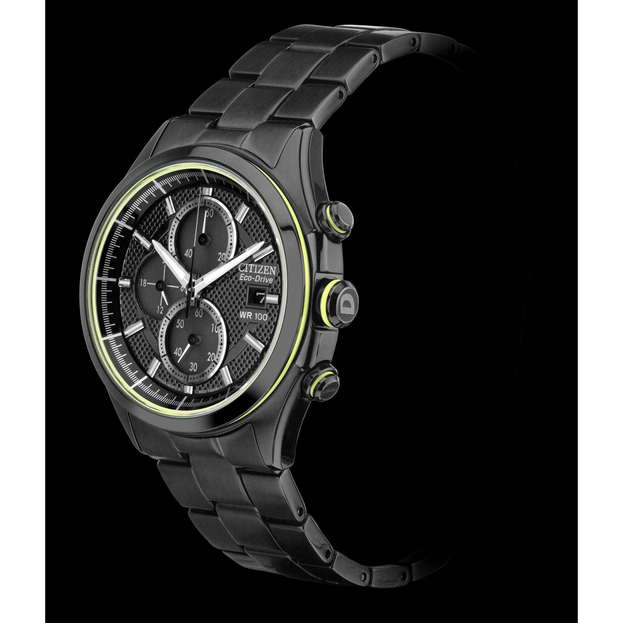 Citizen Sport Casual CA0435-51E watch, black dial, side profile