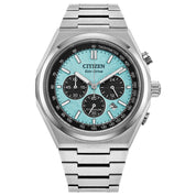 Citizen Zenshin Chrono CA4610-85M watch, turquoise dial, front view