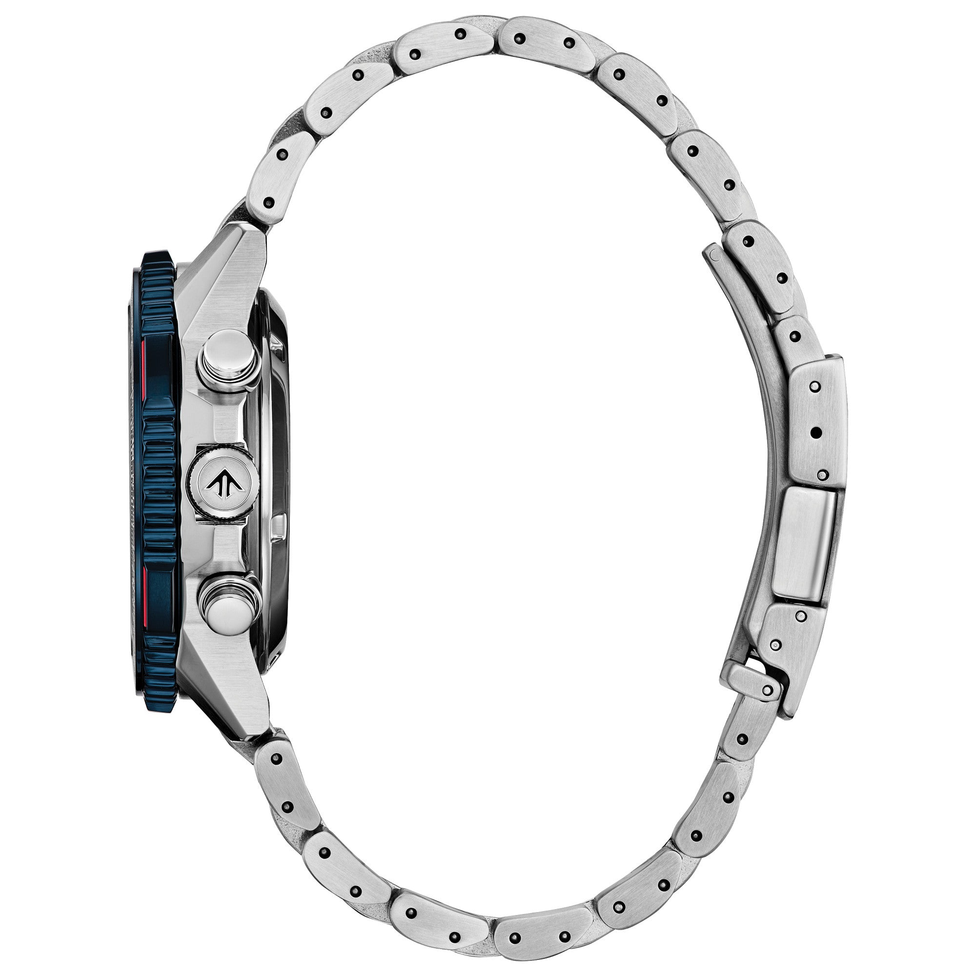 Montre Citizen Promaster Navihawk CA4668-51X, cadran rouge, vue de profil