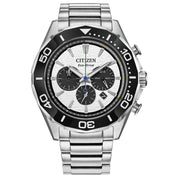 Montre Citizen Endeavor Chrono CA4730-59A, cadran blanc, vue de face