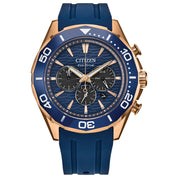 Montre Citizen Endeavor Chrono CA4733-00L, cadran bleu, vue de face