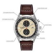Montre Citizen Brycen CA7020-07A, cadran or, mise en situation