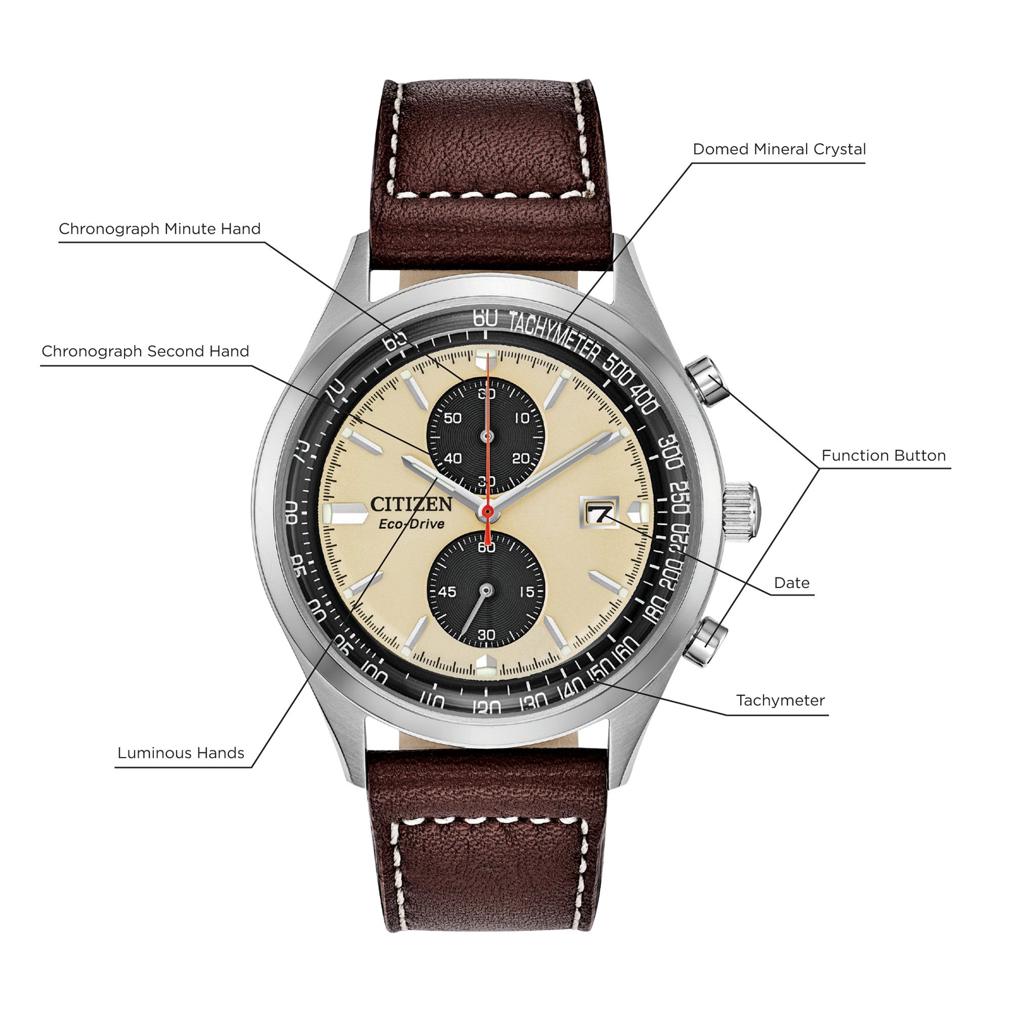 Montre Citizen Brycen CA7020-07A, cadran or, mise en situation