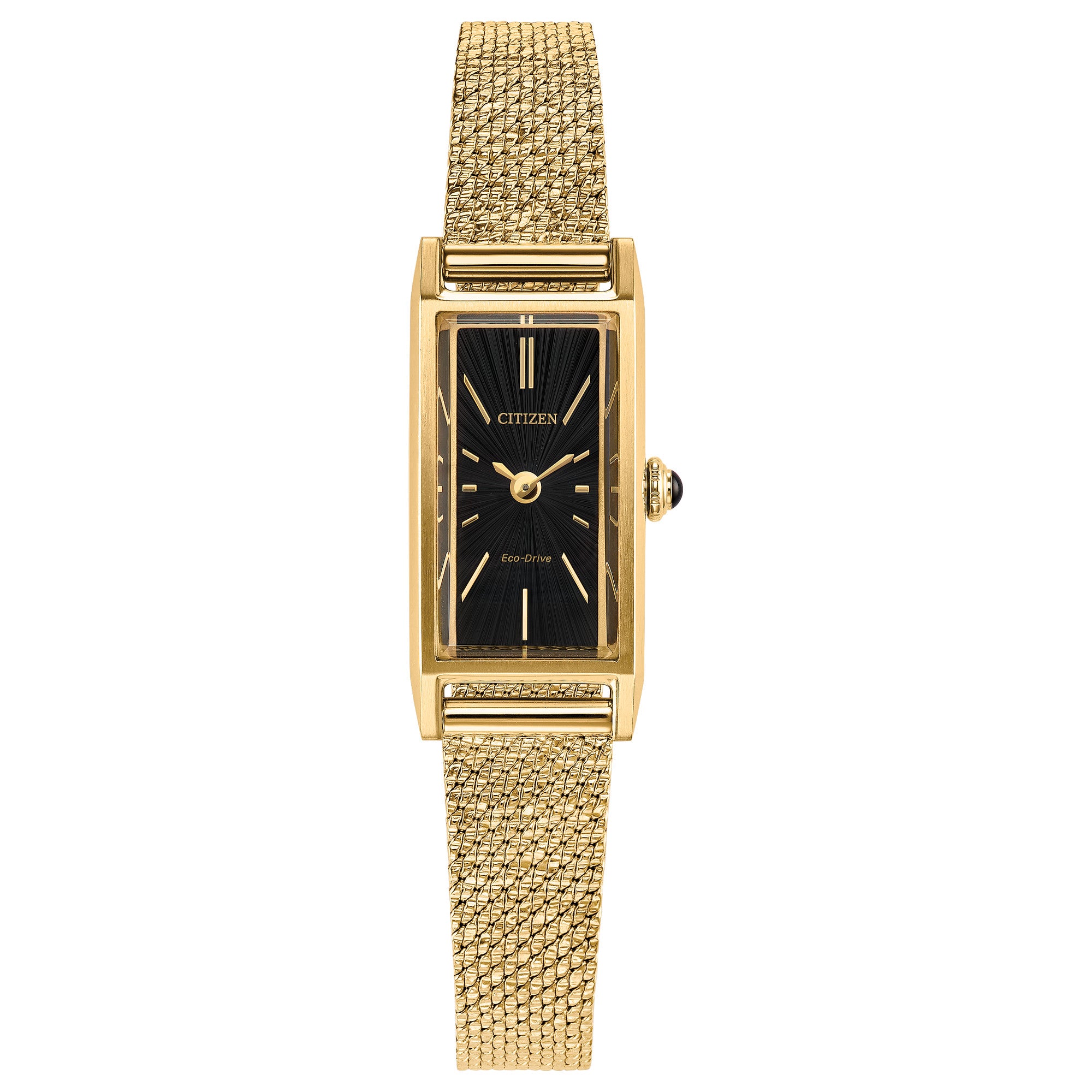 Montre Citizen Fio EG7128-59E, cadran noir, vue de face