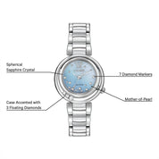 Montre Citizen L Sunrise EM0320-59D, cadran bleu, mise en situation