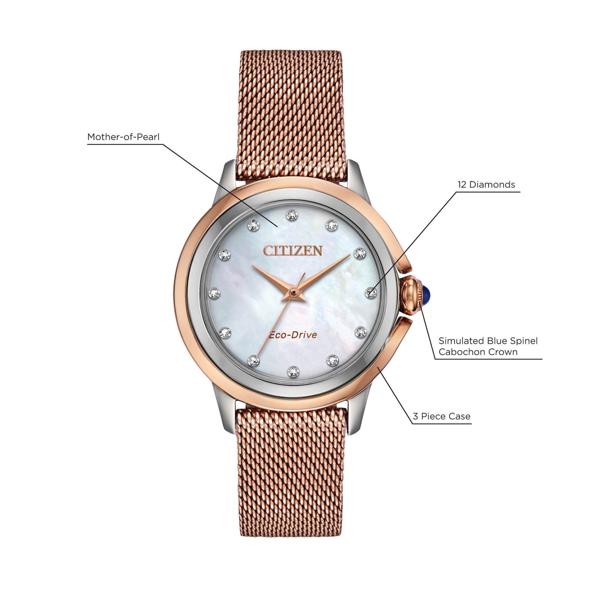 Citizen L Ceci EM0796-75D watch, white dial, lifestyle