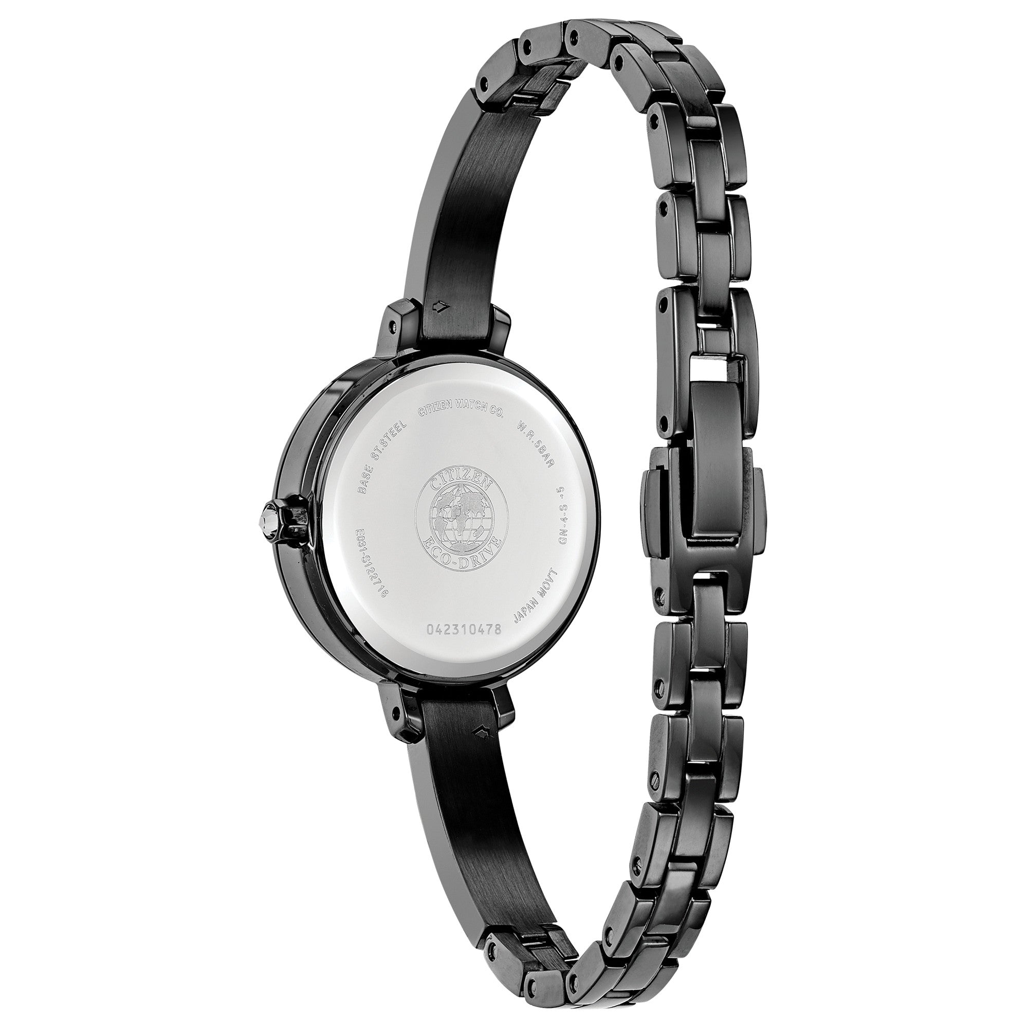 Montre Citizen Silhouette Crystal EM0865-58E, vue de dos