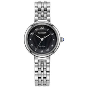 Citizen L Classic EM0990-81E watch, black dial, front view