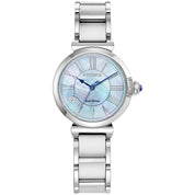 Citizen L Mae EM1060-52N watch, mother-of-pearl dial, front view
