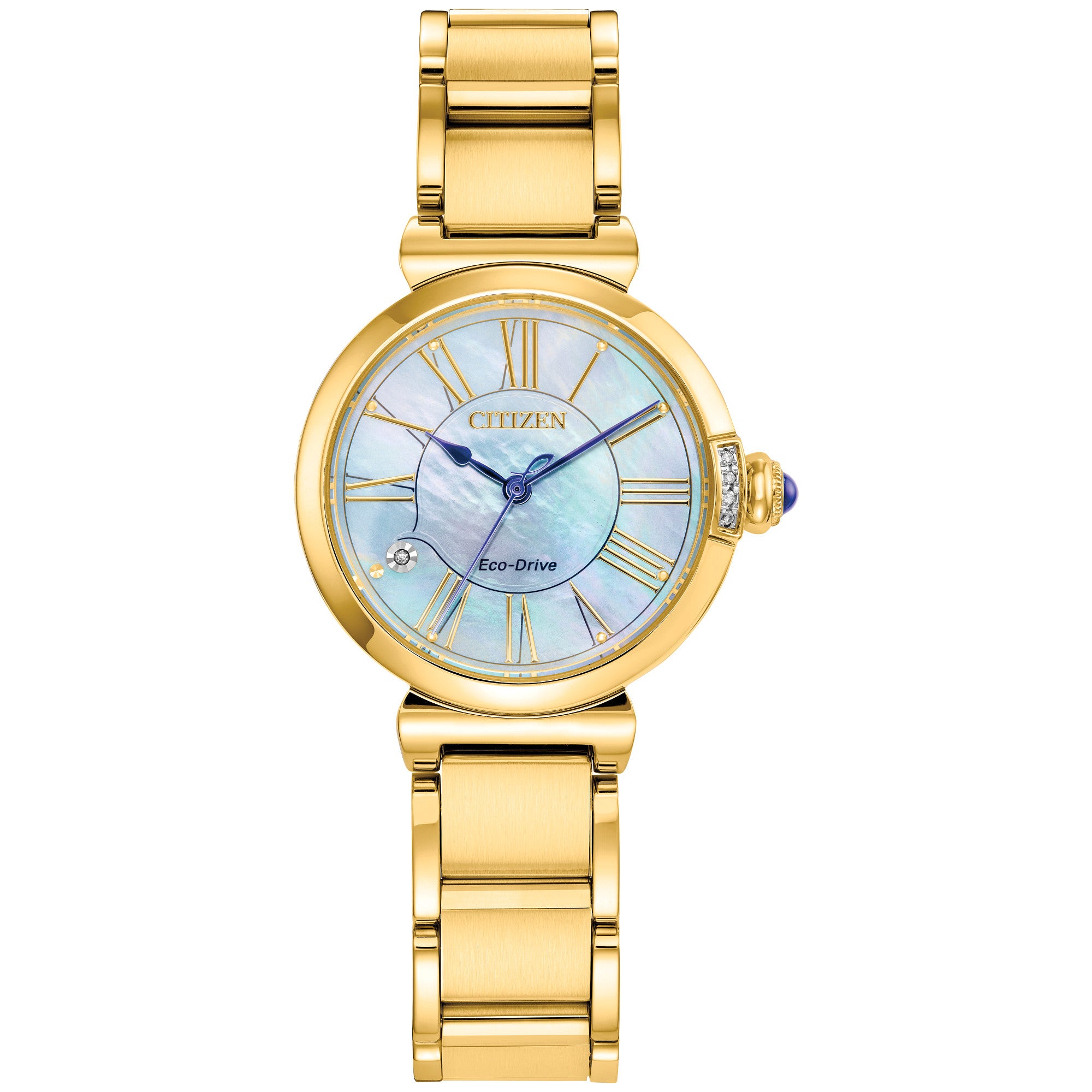 Citizen L Mae EM1062-57D watch, mother-of-pearl dial, front view