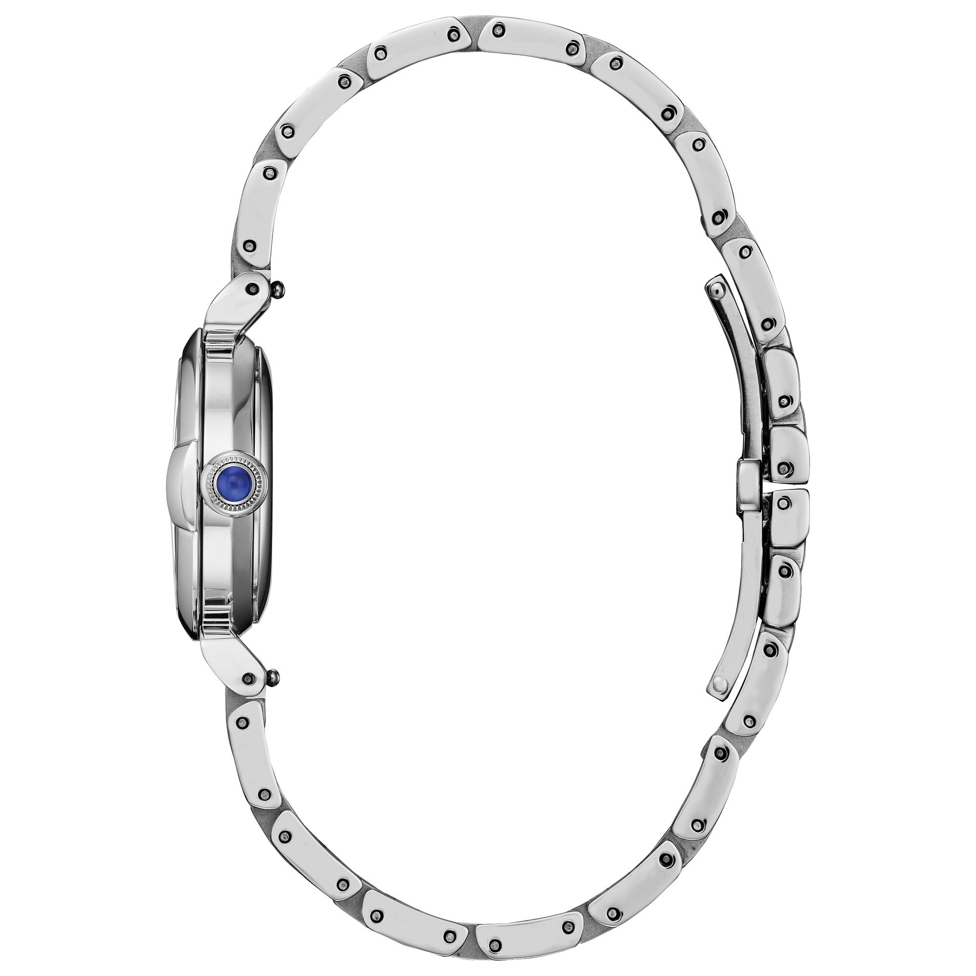 Montre Citizen L Mae EM1130-83D, cadran blanc, vue de profil