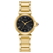 Montre Citizen L Mae EM1132-88H, cadran noir, vue de face