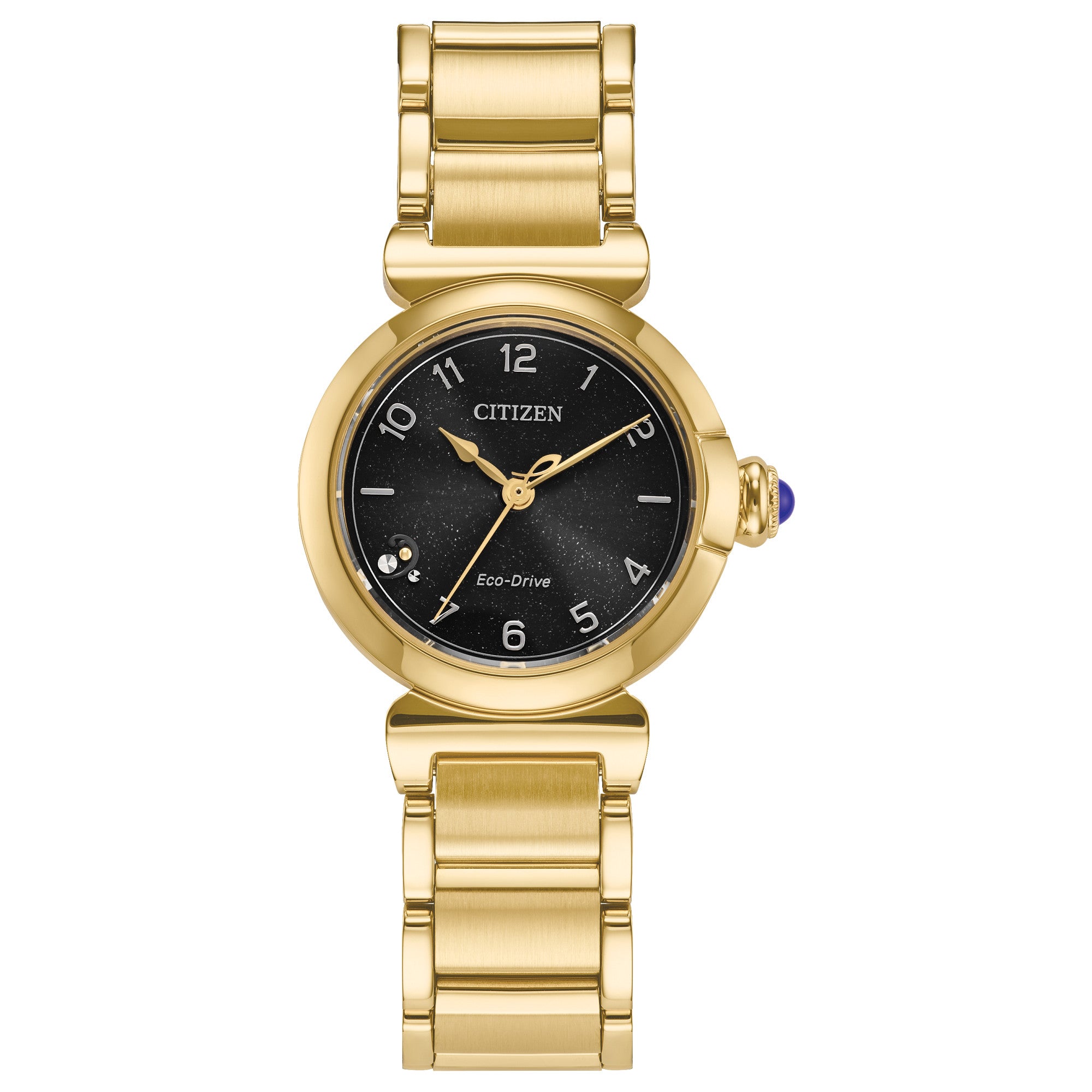 Montre Citizen L Mae EM1132-88H, cadran noir, vue de face