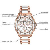 Montre Citizen Silhouette Diamond Sport FB1233-51A, cadran blanc, vue de profil