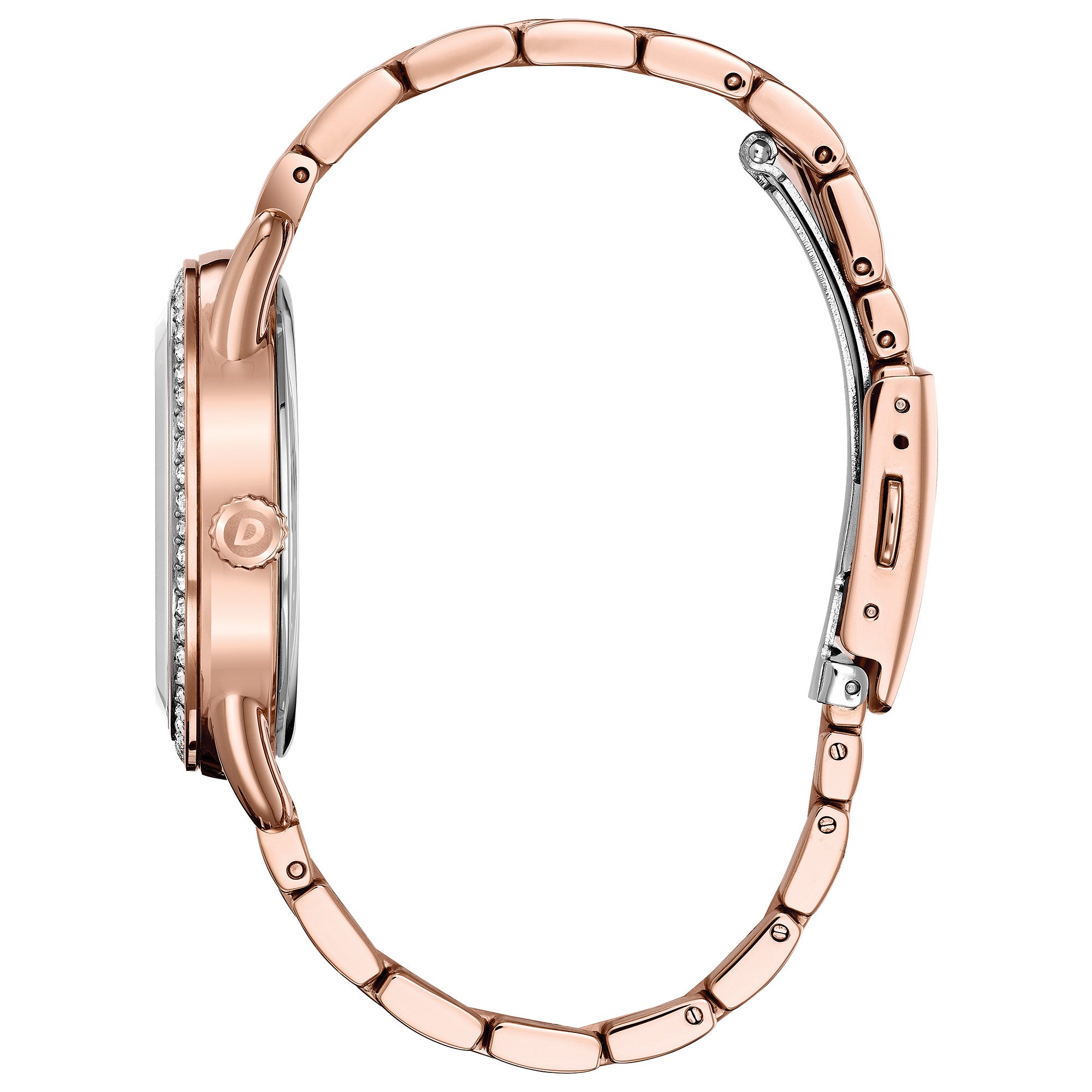 Citizen Sport Casual FE6113-57X watch, pink dial, side profile