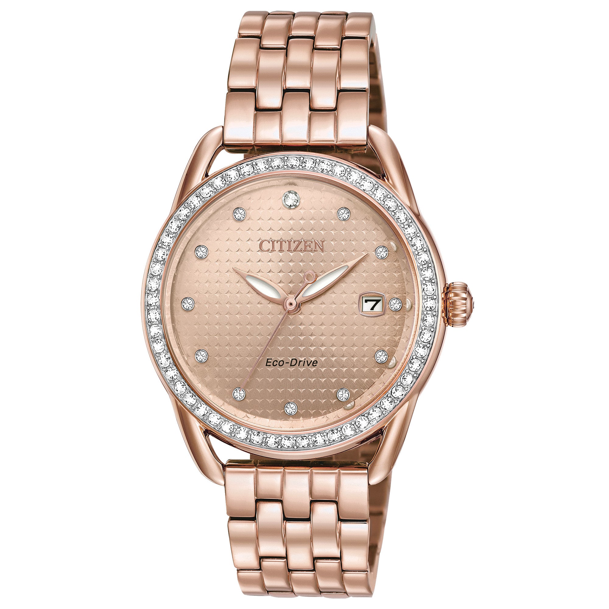 Citizen Sport Casual FE6113-57X watch, pink dial, front view