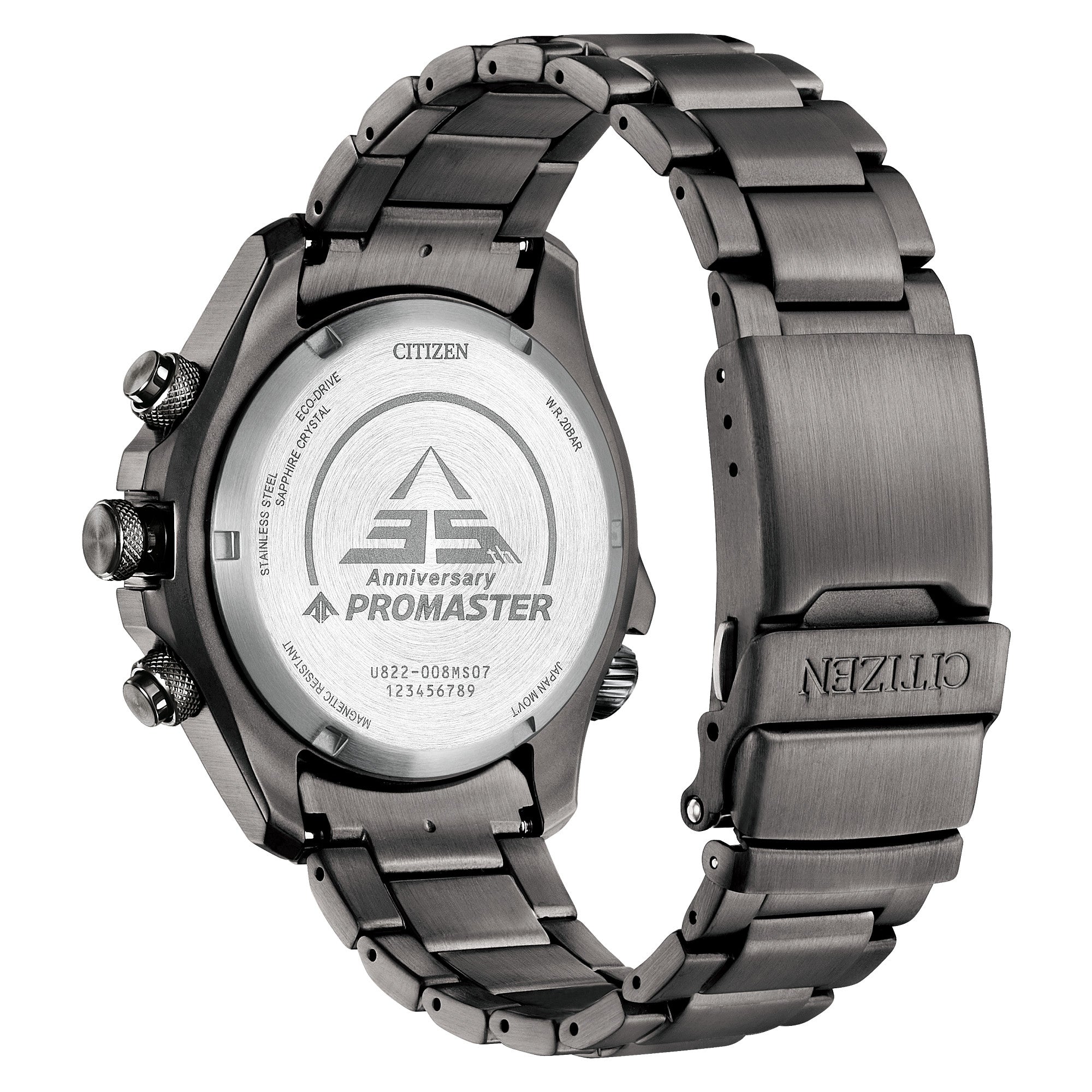Montre Citizen Promaster Land U822 JV1008-63E, vue de dos