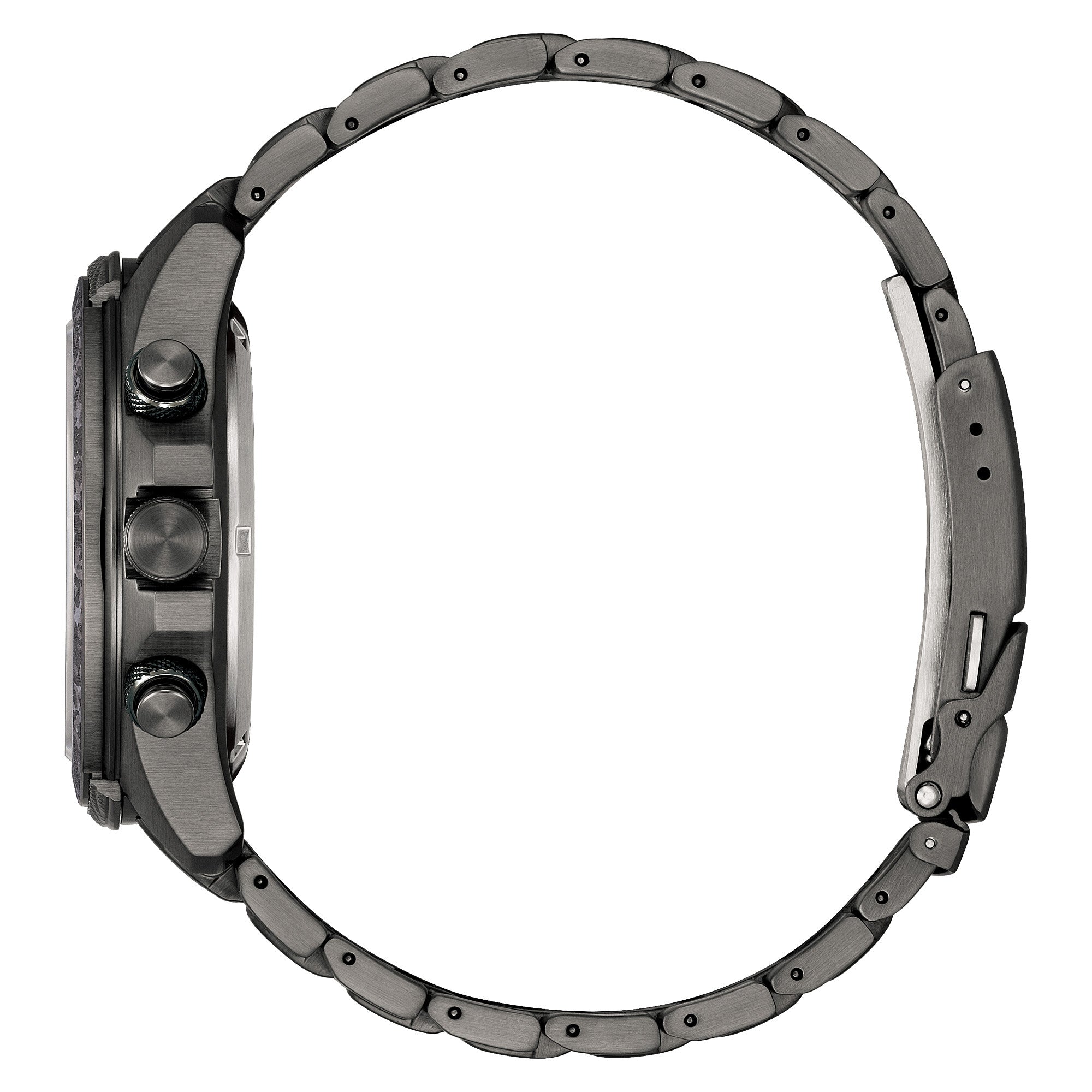 Montre Citizen Promaster Land U822 JV1008-63E, cadran noir, vue de profil