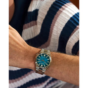 Citizen Tsuyosa NJ0151-53X watch, turquoise dial, lifestyle