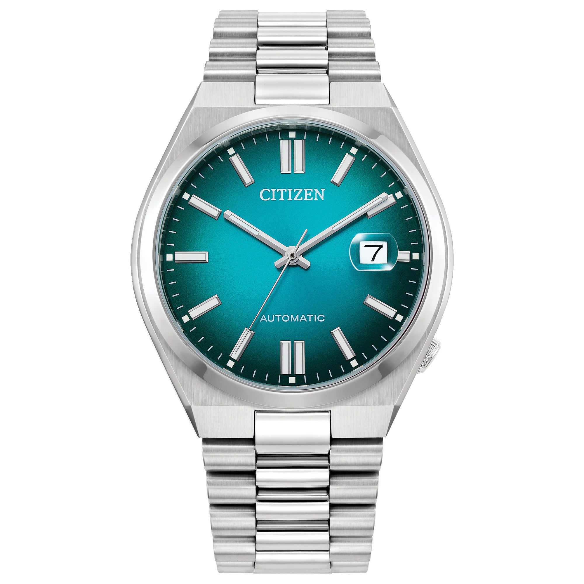 Citizen Tsuyosa NJ0151-53X watch, turquoise dial, front view