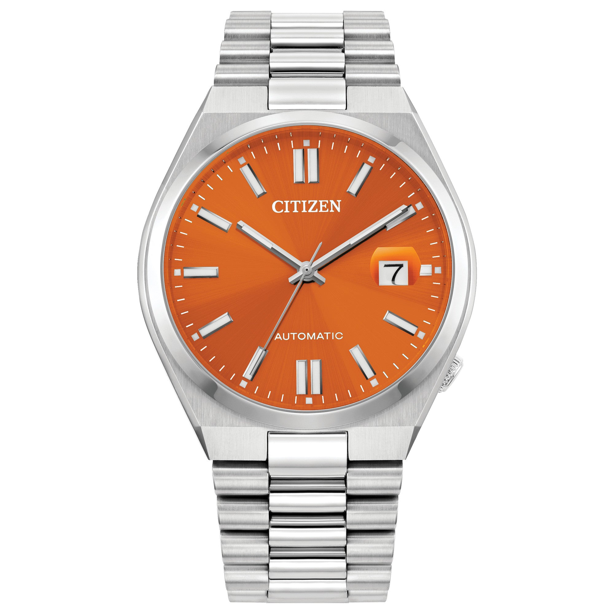 Montre Citizen Tsuyosa NJ0151-53Z, cadran orange, vue de face