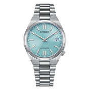 Montre Citizen Tsuyosa NJ0200-50L, cadran turquoise, vue de face