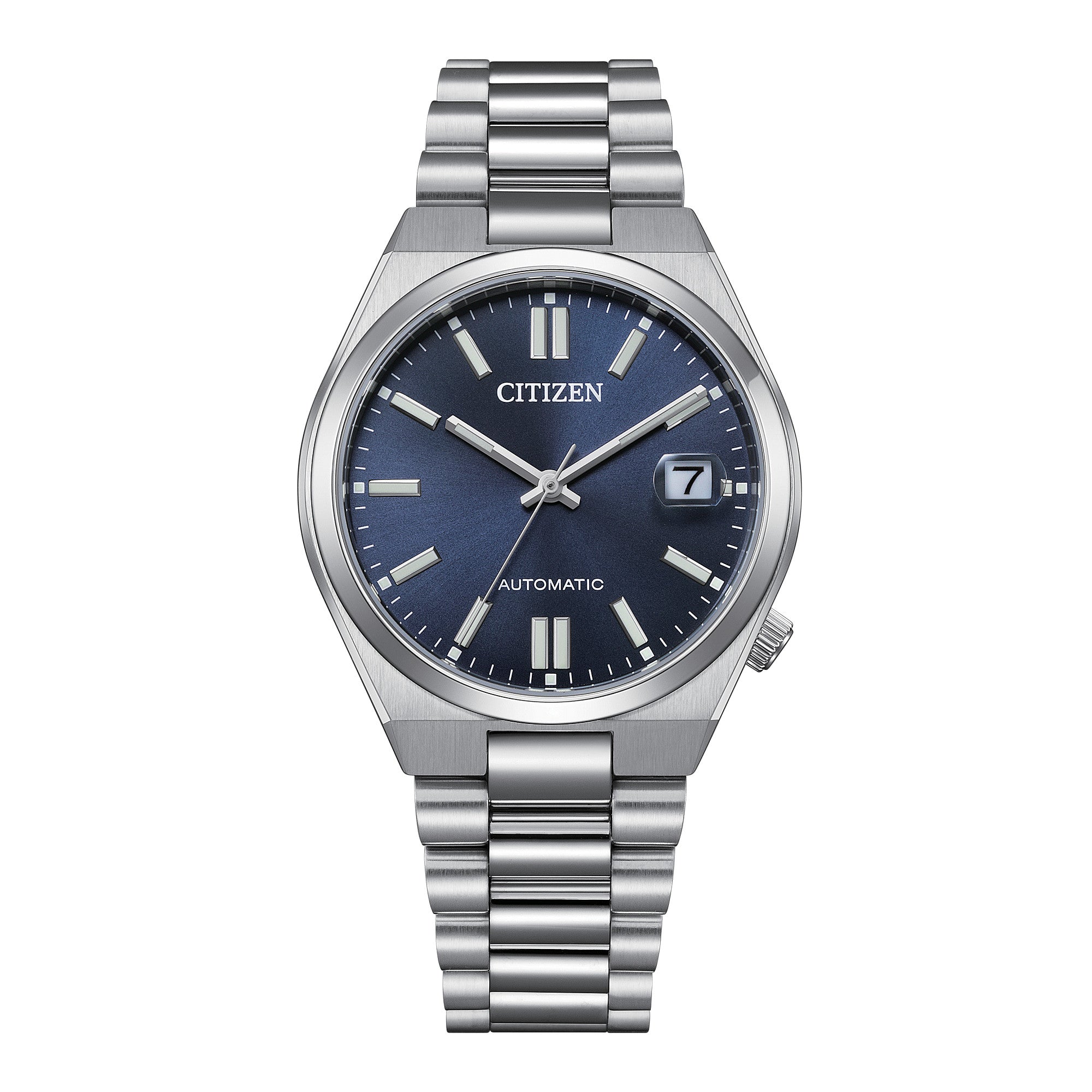 Montre Citizen Tsuyosa NJ0200-50M, cadran bleu, vue de face
