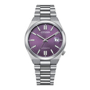 Montre Citizen Tsuyosa NJ0200-50W, cadran violet, vue de face
