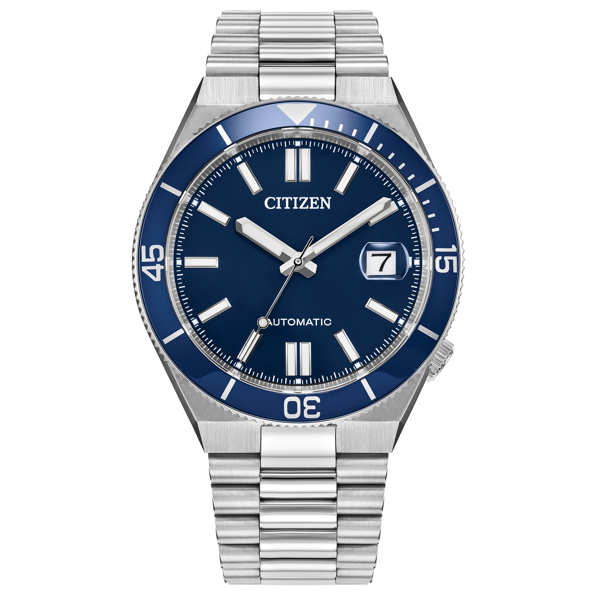Montre Citizen Tsuyosa NJ0230-59L, cadran bleu, vue de face
