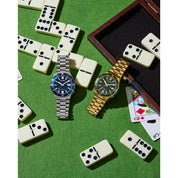 Citizen Tsuyosa NJ0232-53X watch, green dial, lifestyle