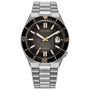 Montre Citizen Tsuyosa NJ0238-57E, cadran noir, vue de face