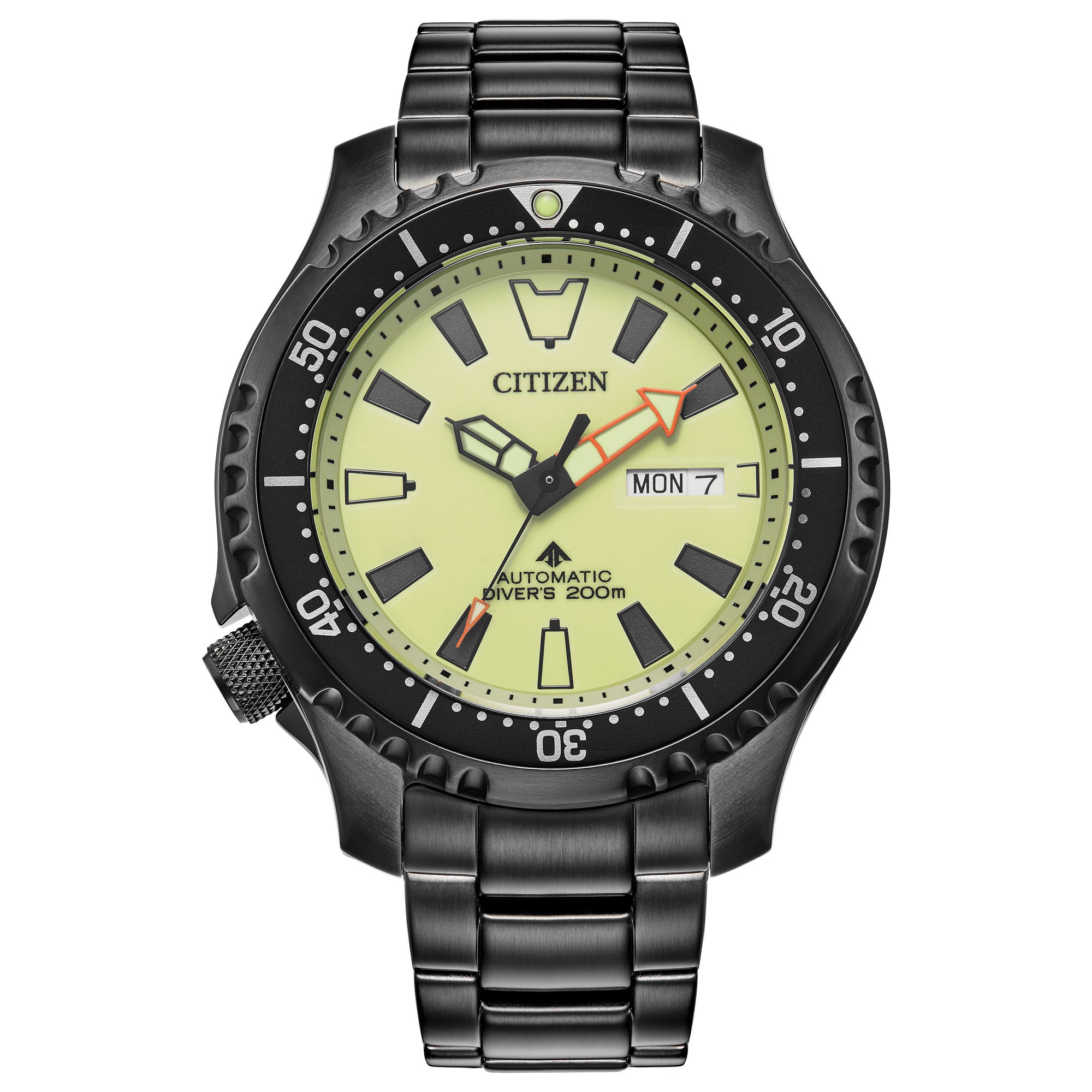 Montre Citizen Promaster Dive Automatic NY0155-58X, cadran jaune, vue de face