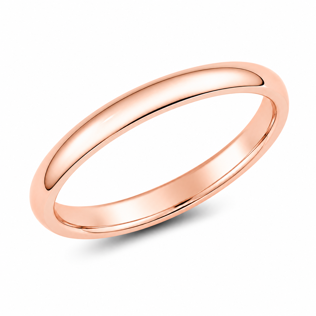 Bague jonc coupe confort — Or rose 2mm