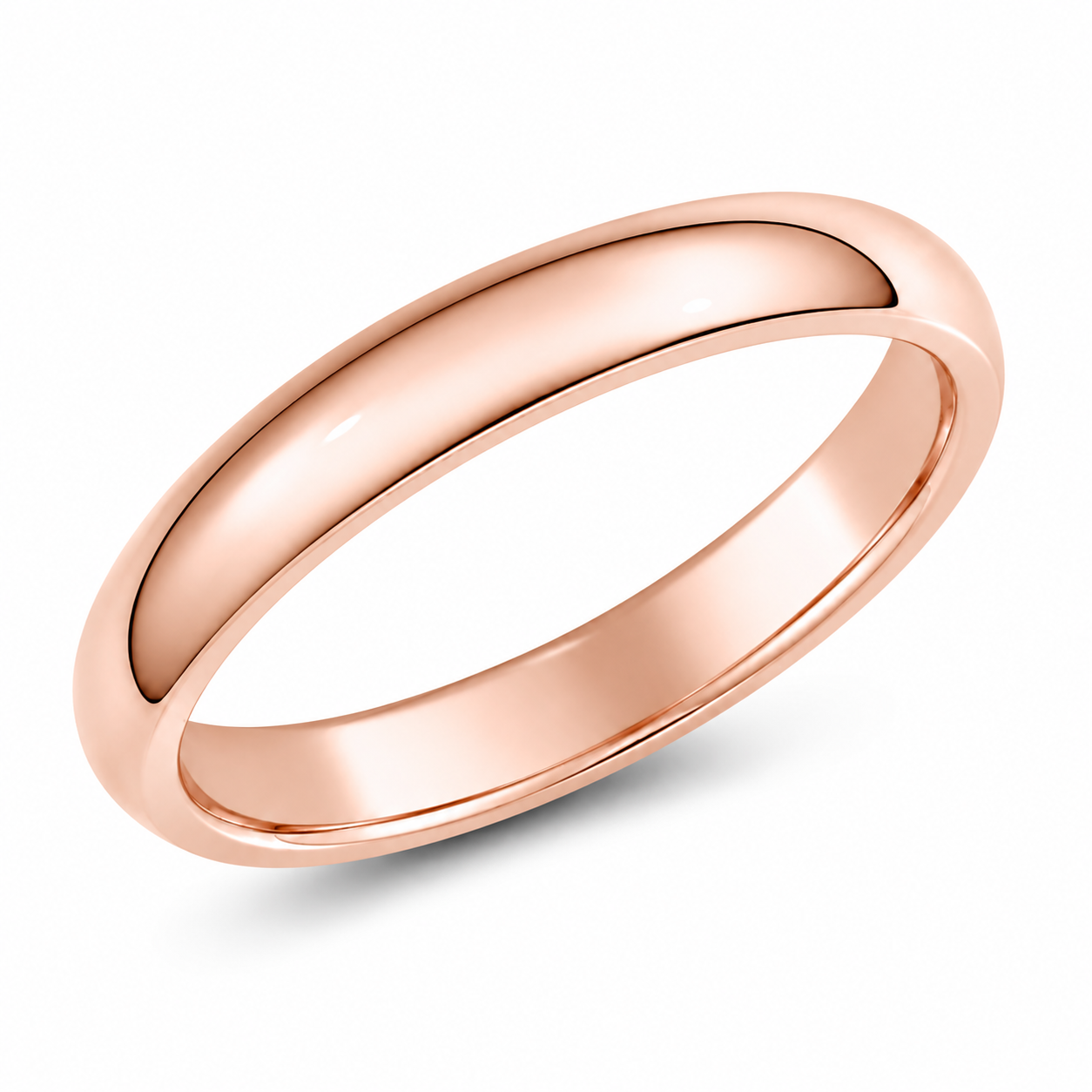 Bague jonc coupe confort — Or rose 3mm