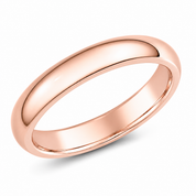 Bague jonc coupe confort — Or rose 4mm