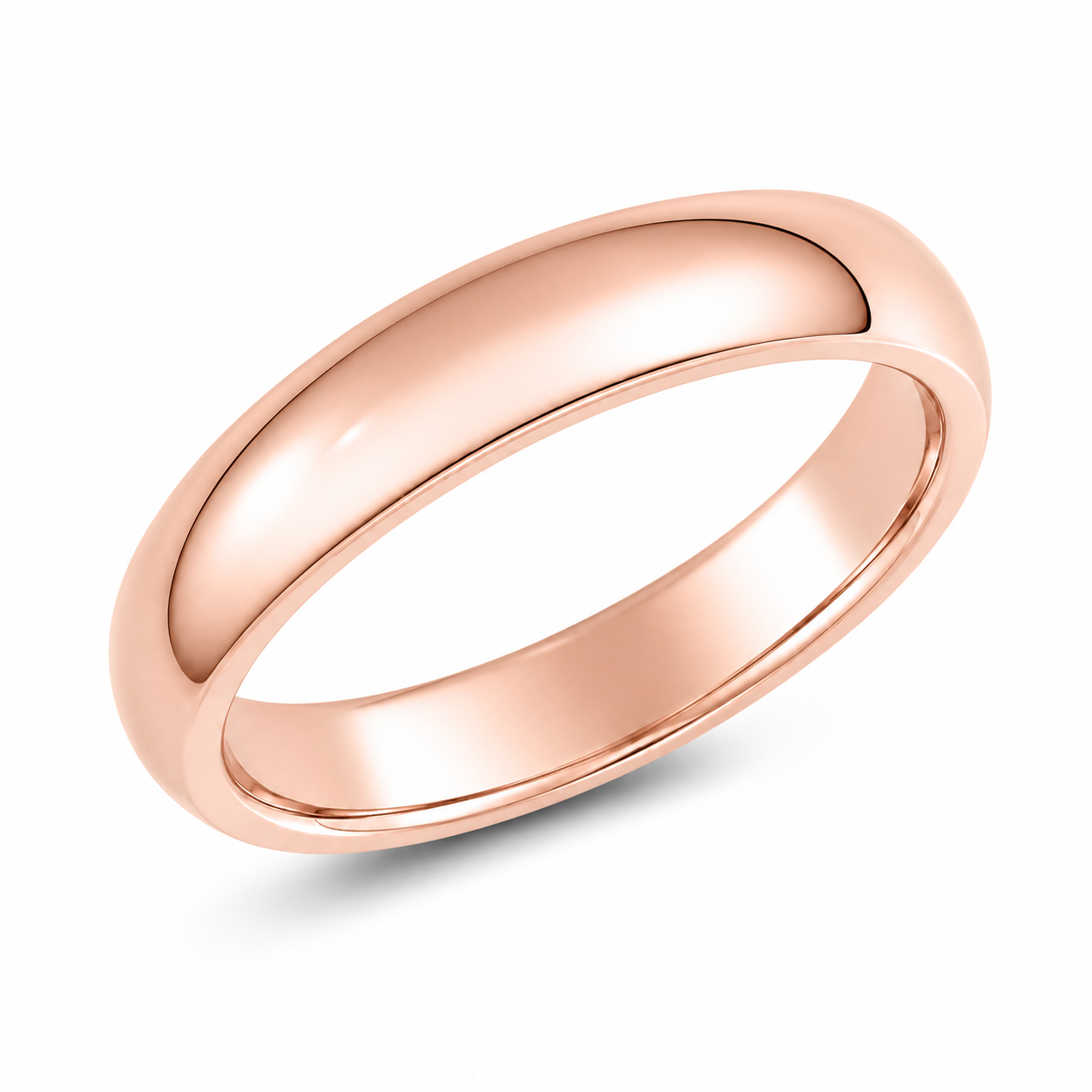 Bague jonc coupe confort — Or rose 5mm